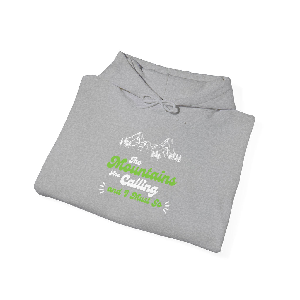 Hoodie - 'Mountains and I Think So' Minimal Nature Graphic Hoodie