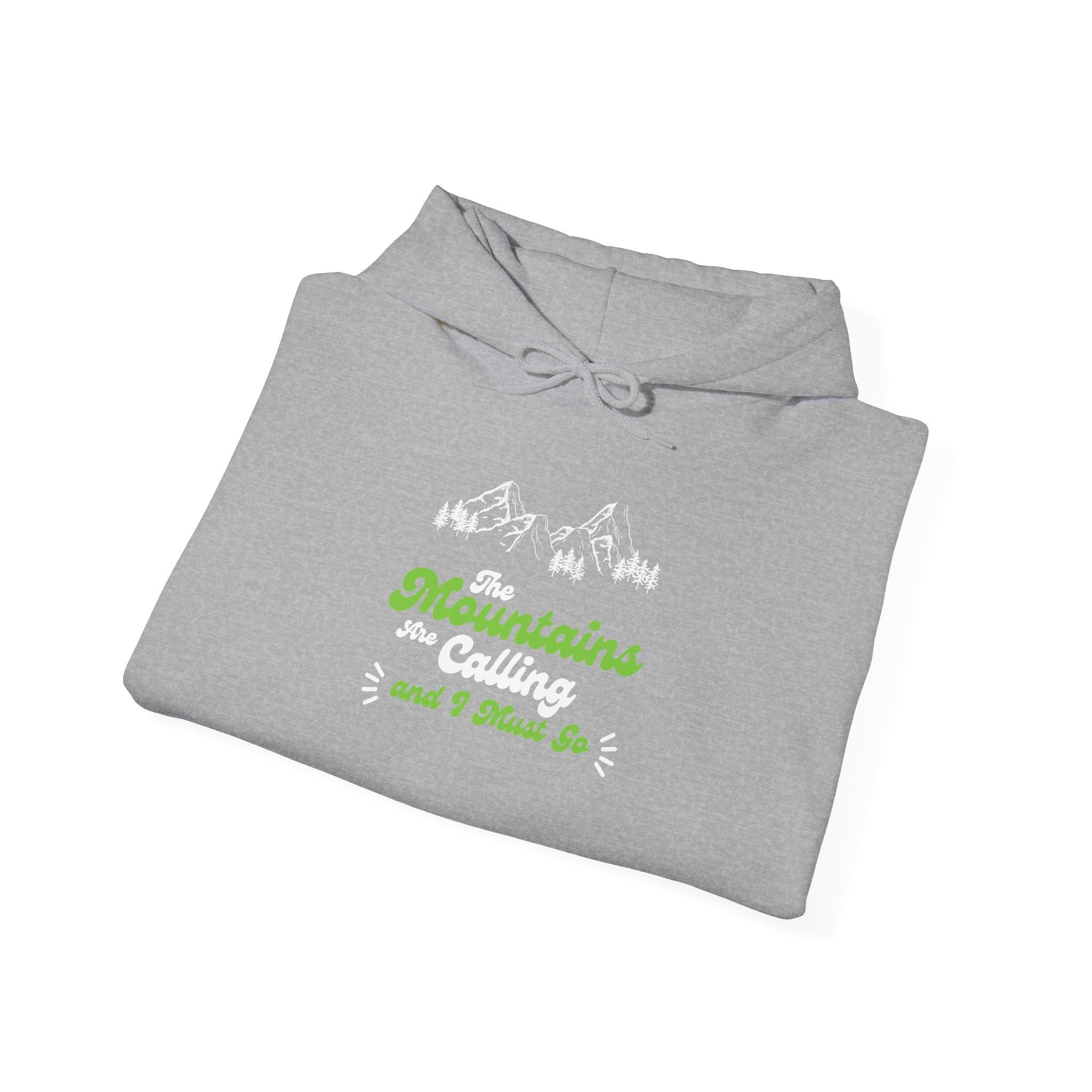Hoodie - 'Mountains and I Think So' Minimal Nature Graphic Hoodie