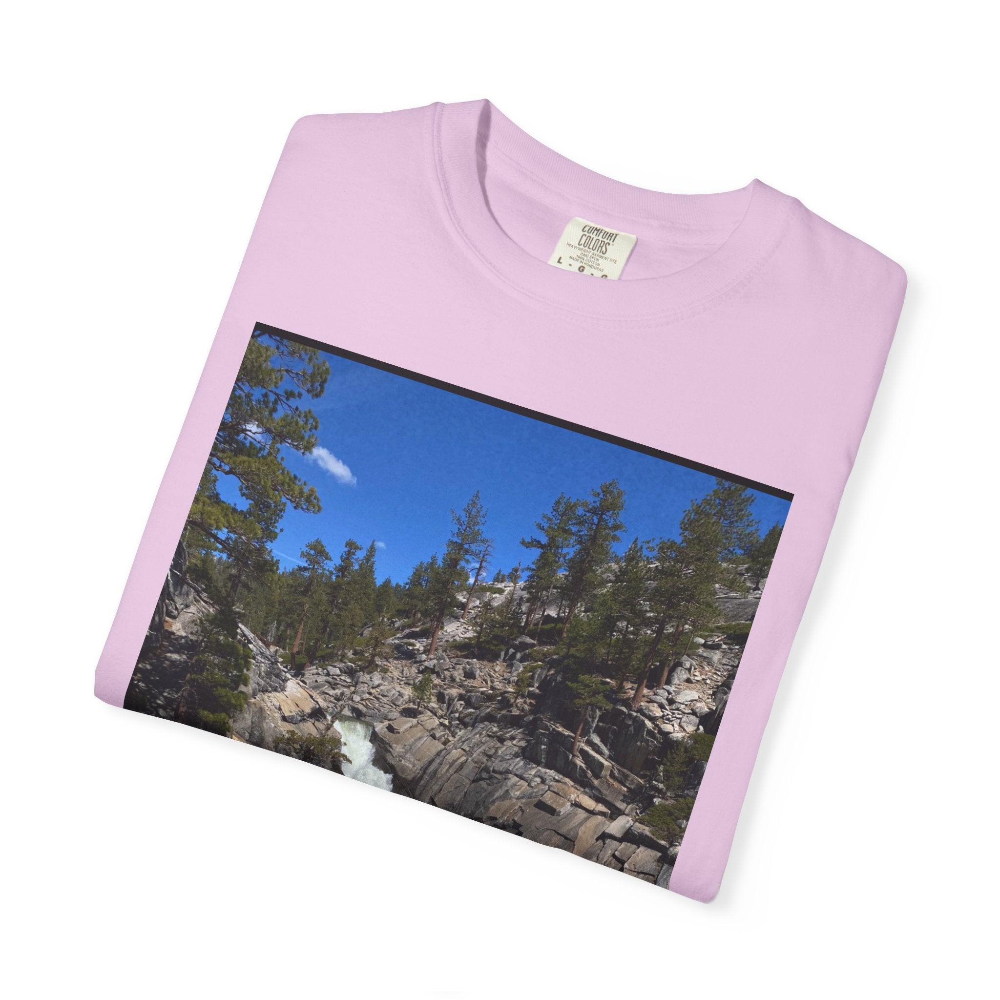 Waterfall Nature Photo T-Shirt — Mountain River Scenic Tee