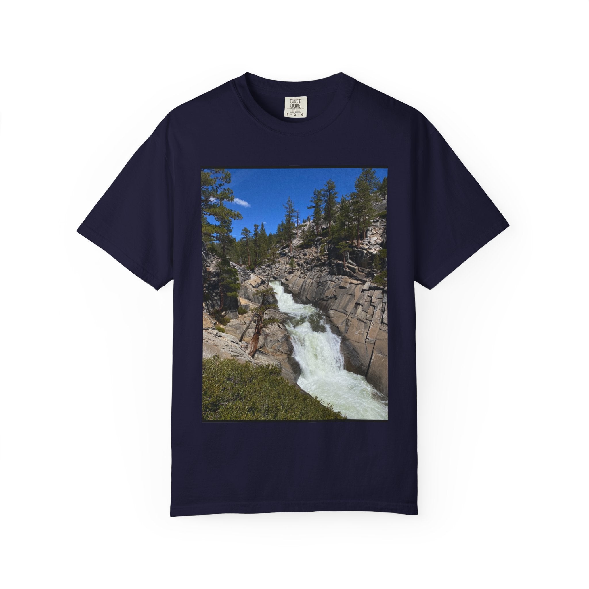 Waterfall Nature Photo T-Shirt — Mountain River Scenic Tee