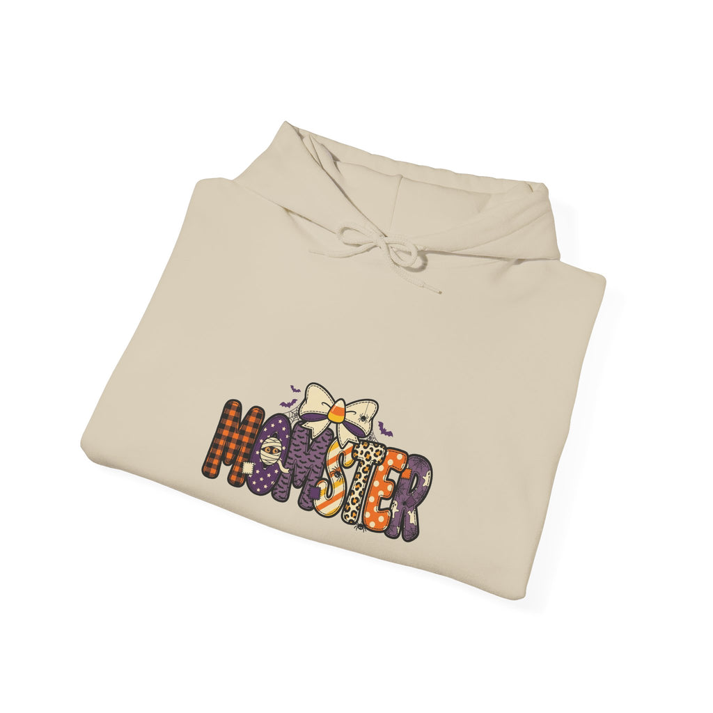 Momster Halloween Mom Hoodie | Spooky Bat Retro Vampire Lettering