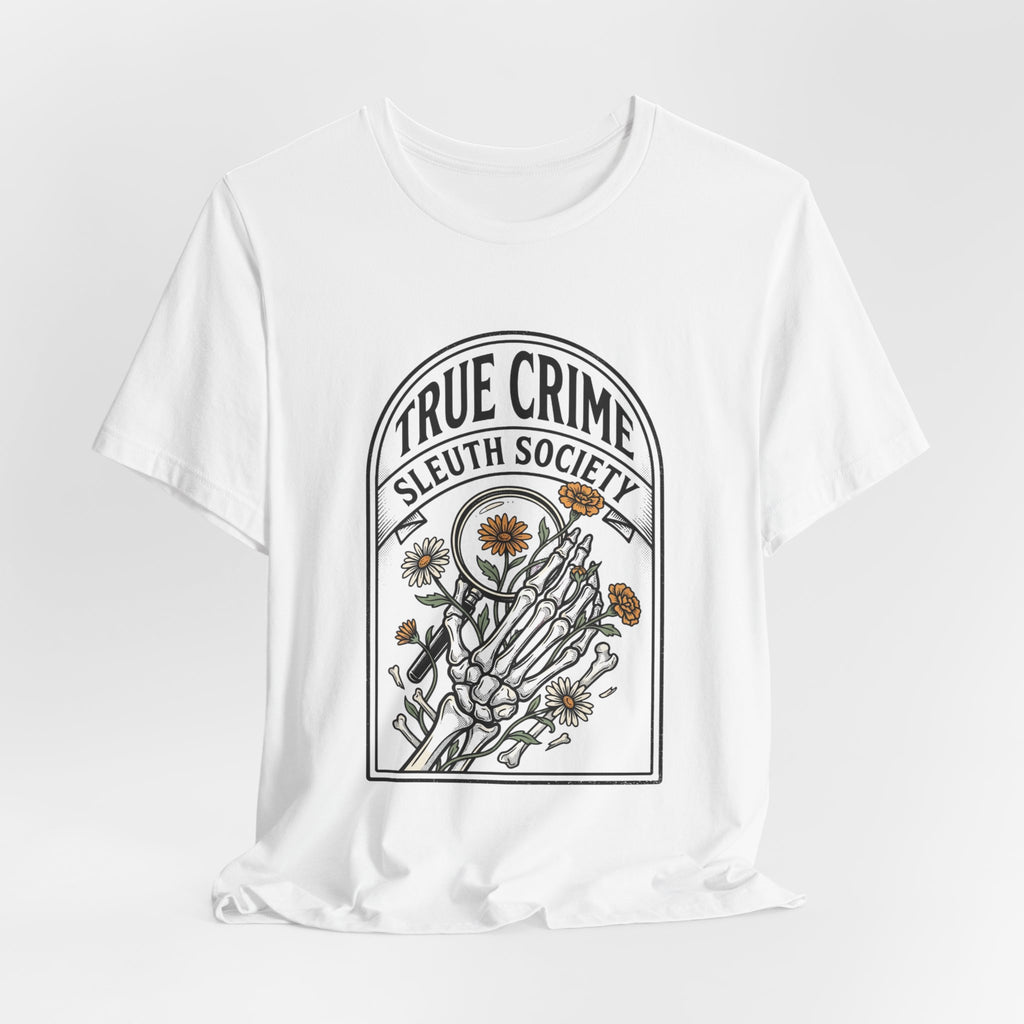 True Crime Sleuth Society Tee | Floral Forensic Badge