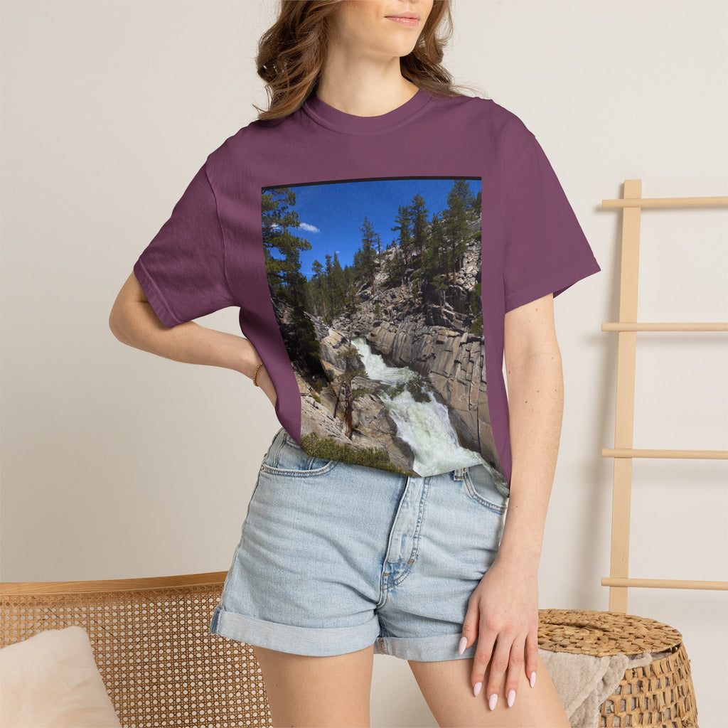 Waterfall Nature Photo T-Shirt — Mountain River Scenic Tee